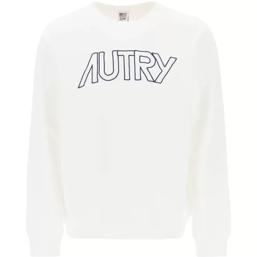 Logo Embroidered Crew Neck Sweatshirt , male, Sizes: M, S - Autry - Modalova