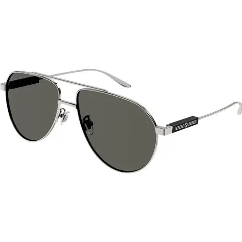 Gunmetal/Grey Sunglasses , male, Sizes: 61 MM - Gucci - Modalova