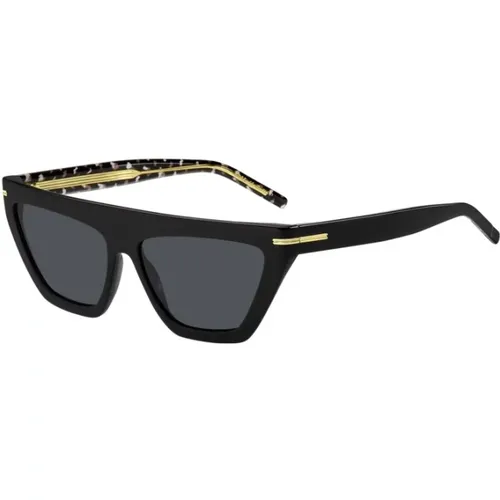 Schwarze Rahmen Graue Linse Sonnenbrille , unisex, Größe: 58 MM - Hugo Boss - Modalova
