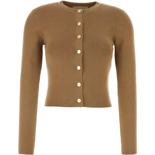 Stretch Wool Blend Cardigan , Damen, Größe: M - Michael Kors - Modalova