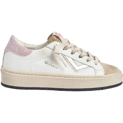 Weiße Ledersneakers für Frauen , Damen, Größe: 38 EU - 4B12 - Modalova