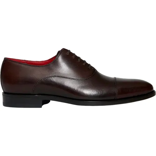 Elegante Braune Leder Schnürschuhe , Herren, Größe: 40 1/2 EU - Ortigni - Modalova