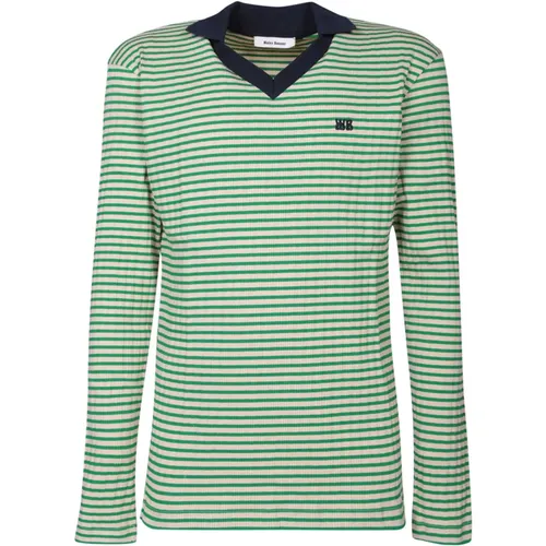 Striped Polo Shirt , male, Sizes: L, M - Wales Bonner - Modalova