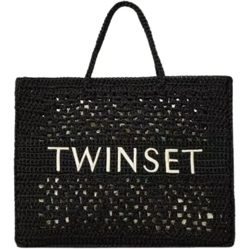 Handmade Crochet Bohemian Shopper Bag with Removable Inner Pouch , female, Sizes: ONE SIZE - Twinset - Modalova