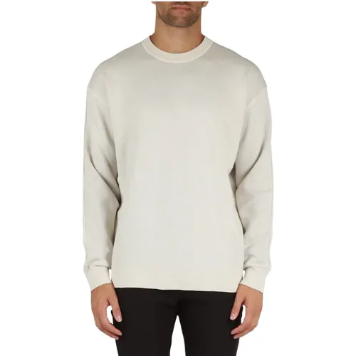 Cotton and virgin wool crewneck sweater , male, Sizes: L, M, 2XL, S, XL - Boss - Modalova