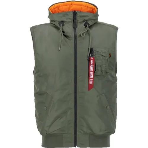 Kapuzenweste Ma-1 in Sage , Herren, Größe: L - alpha industries - Modalova