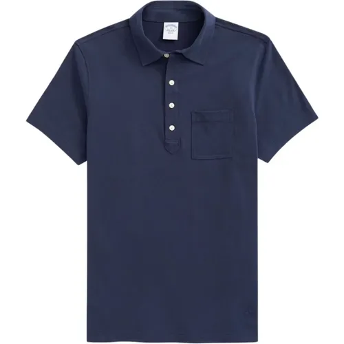 Marineblau Baumwoll-Jersey Vintage Polo , Herren, Größe: M - Brooks Brothers - Modalova