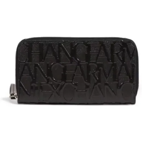 Schwarzes Polyester Portemonnaie - Armani Exchange - Modalova