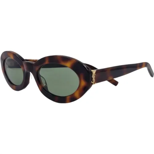SL M136 Sonnenbrille, Braun Carey, Grüne Gläser - Saint Laurent - Modalova