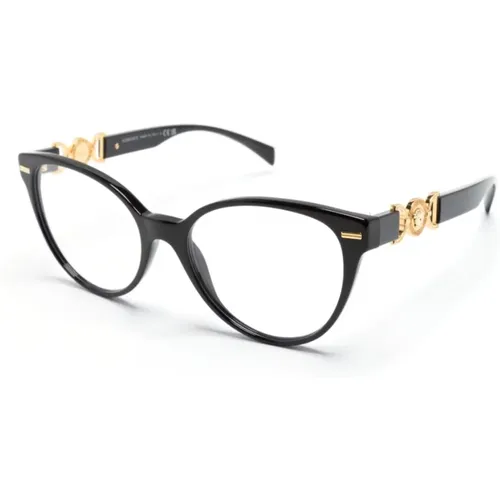 Schwarze Optische Brille Klassischer Stil , Damen, Größe: 55 MM - Versace - Modalova