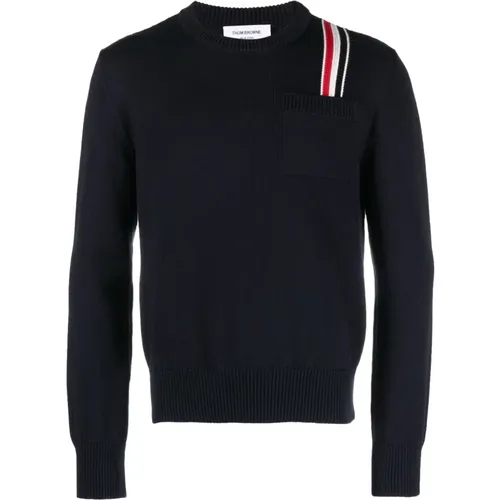 Stylish Knit Pullover Sweater , male, Sizes: L - Thom Browne - Modalova
