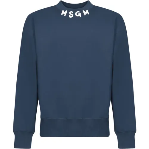 Blaues Sweatshirt Stilvoll Trendy , Herren, Größe: M - MSGM - Modalova