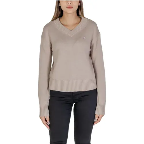 Baumwollstrickpullover Damenkollektion , Damen, Größe: L - Calvin Klein Jeans - Modalova