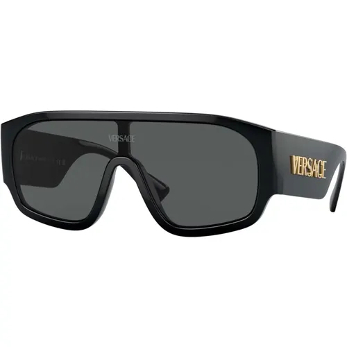 Schwarze/Graue Sonnenbrille , Damen, Größe: 33 MM - Versace - Modalova