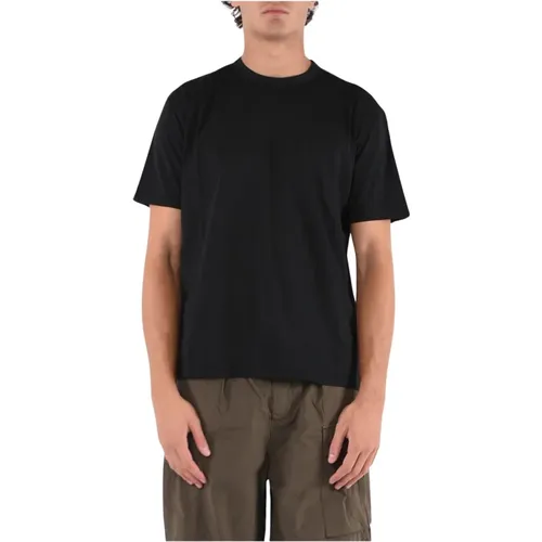 Baumwoll T-Shirt mit Patch Logo , Herren, Größe: M - Ten C - Modalova