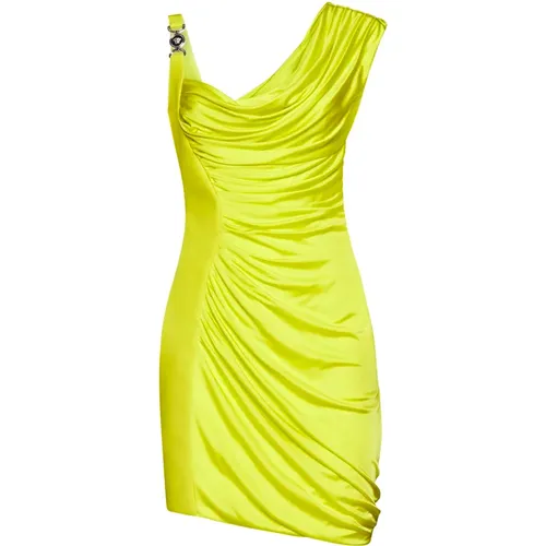 Fluorescent Satin Dress , female, Sizes: S - Versace - Modalova