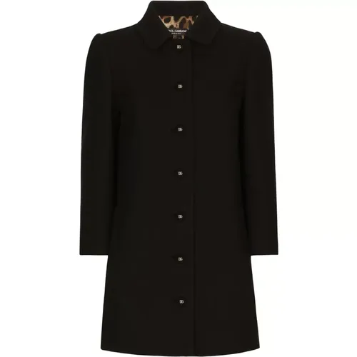 Classic Wool Coat , female, Sizes: L, XL, M - Dolce & Gabbana - Modalova