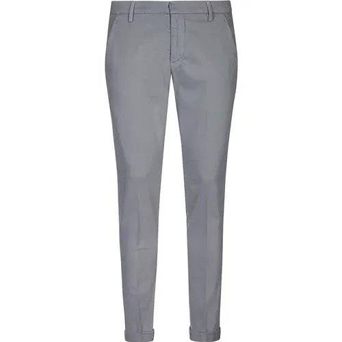 Slim Chino Trousers in Grey , male, Sizes: W30, W35, W36 - Dondup - Modalova