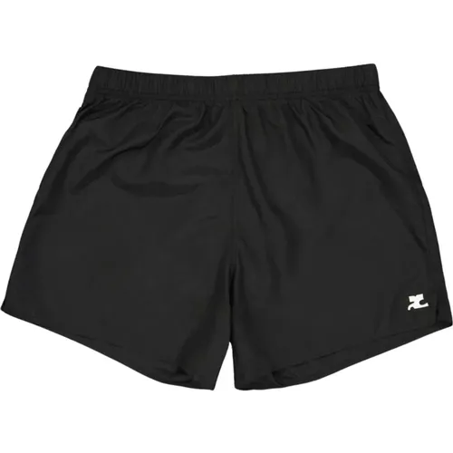 Nylon Straight Cut Shorts mit elastischem Bund , Herren, Größe: L - Courrèges - Modalova