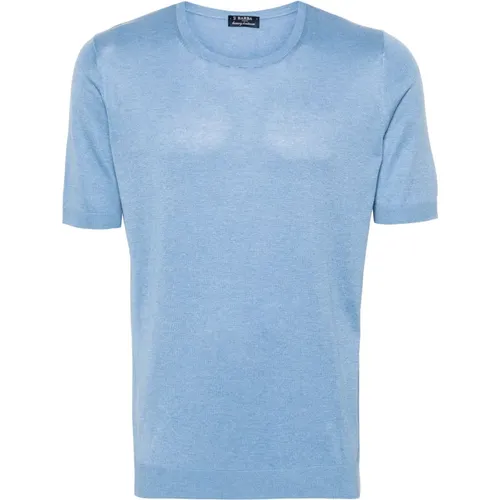 Luxury Silk T-shirt, Made in Italy , male, Sizes: 3XL - Barba - Modalova