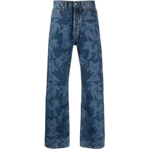 Jeans mit Palmenprint , Herren, Größe: W32 - Palm Angels - Modalova