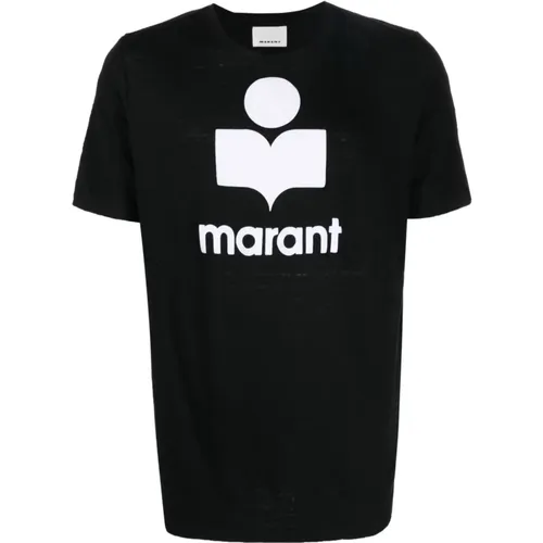 Logoed Linen T-shirt , male, Sizes: L - Isabel marant - Modalova