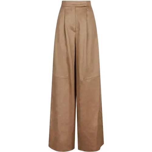 Camel Wide Leg Trousers , female, Sizes: 2XS - Max Mara - Modalova