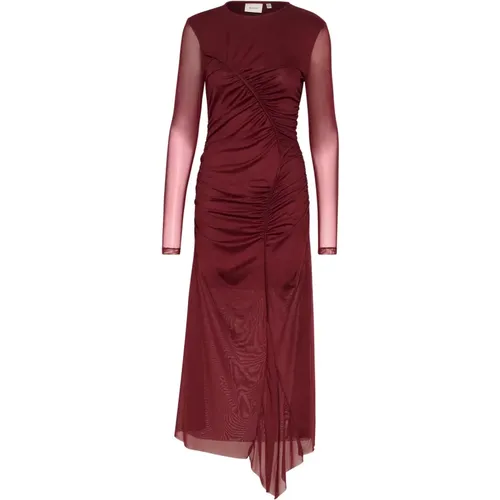 Elegantes Gerafftes Mesh-Ärmelkleid , Damen, Größe: XS - Gestuz - Modalova