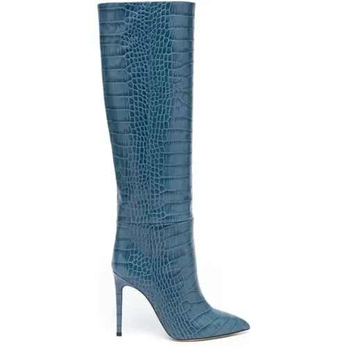Elegante Blaue Stiletto Stiefel,Grüne Elegante Geschlossene High Heel Stiefel - Paris Texas - Modalova