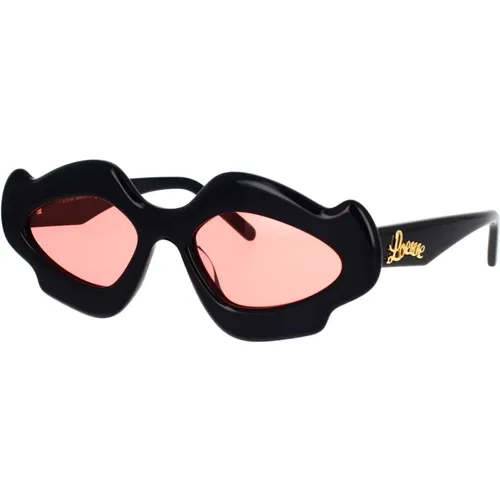 Geometric Sunglasses with Unique Acetate Frame and Pink Lenses , female, Sizes: 52 MM - Loewe - Modalova