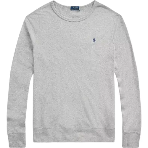 Grauer Sweatshirt mit Besticktem Logo , Herren, Größe: M - Ralph Lauren - Modalova
