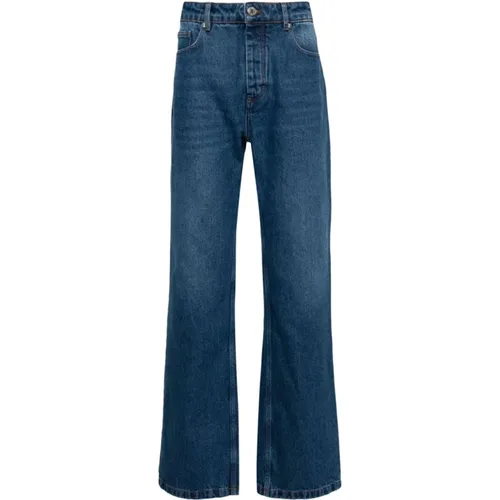 Blaue Denim Jeans mit Signatur-Motiv , Herren, Größe: W31 - Ami Paris - Modalova