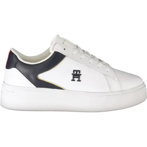 Weie Polyester-Sneaker mit Kontrastdetails , Herren, Größe: 39 EU - Tommy Hilfiger - Modalova