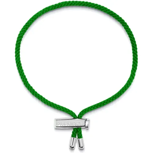Grünes Herren-Armband aus Schnur mit verstellbarem silbernen Verschluss - Nialaya - Modalova