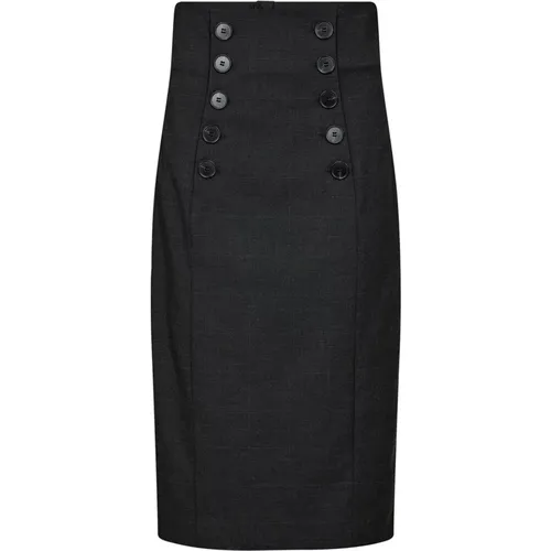 High Waist Pencil Skirt Anthracite , female, Sizes: S, L, M, XS - Co'Couture - Modalova