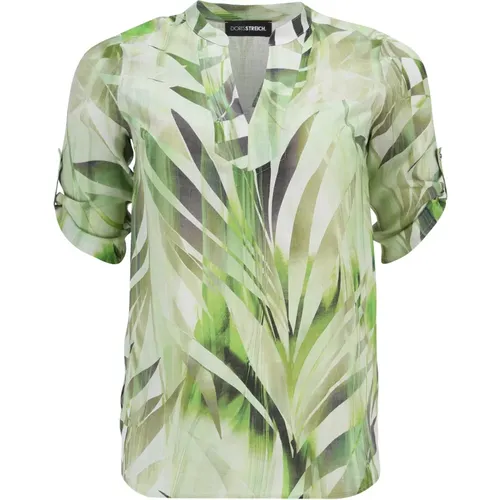 Bluse mit Blätter-Print , Damen, Größe: 3XL - Doris S - Modalova