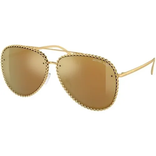 Gold Spiegel Sonnenbrille Portofino Stil , unisex, Größe: 59 MM - Michael Kors - Modalova