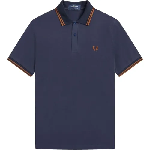 Original Twin Tipped Polo Navy/Ice/Ice , male, Sizes: 3XS, 4XS - Fred Perry - Modalova