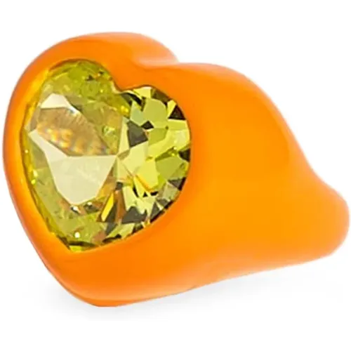Luxus Herz Ring mit Zirkonia-Steinen und Emaille - Dans LES Rues - Modalova
