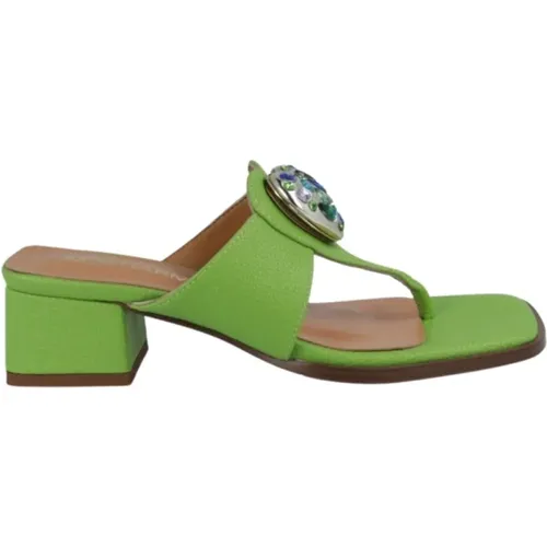 Grüne Sandale mit Herzverzierung Mamma , Damen, Größe: 41 EU - Noa Harmon - Modalova