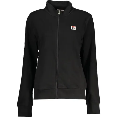 Schwarzer Sweatshirt mit Reißverschluss und Langen Ärmeln , Herren, Größe: M - Fila - Modalova