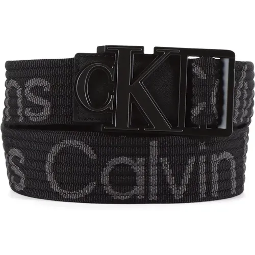 Reversible Ribbed Fabric Belt , male, Sizes: 95 CM, 90 CM, 100 CM - Calvin Klein Jeans - Modalova