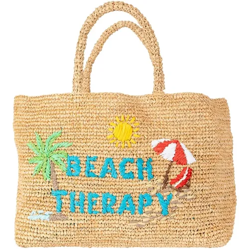 Raffia Beach Therapy Bag , female, Sizes: ONE SIZE - MC2 Saint Barth - Modalova