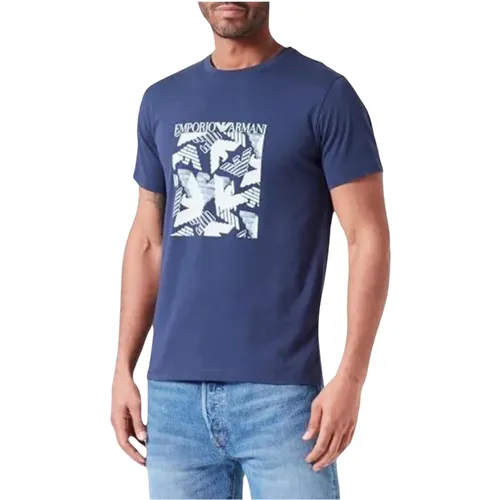 Herren T-Shirt Frühling/Sommer Kollektion , Herren, Größe: S - Emporio Armani - Modalova