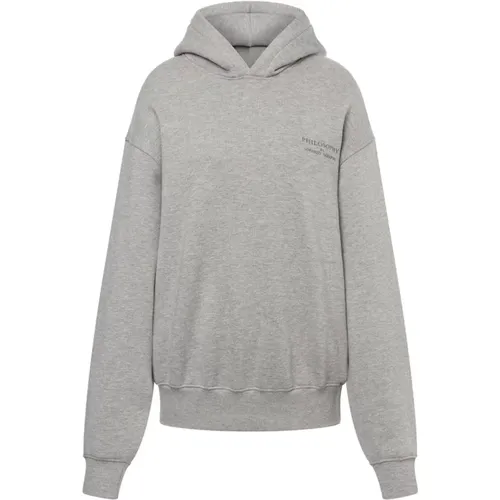 Grauer Pullover mit Logo-Stickerei , Damen, Größe: M - Philosophy di Lorenzo Serafini - Modalova