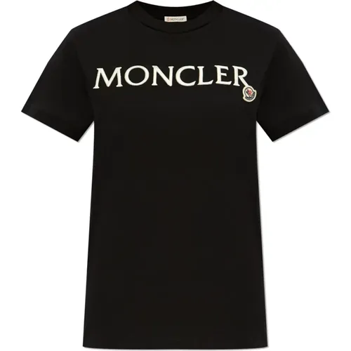 T-Shirt mit Logo , Damen, Größe: L - Moncler - Modalova