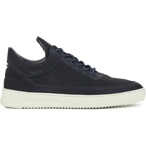 Blaue Wildleder-Sneakers , Herren, Größe: 44 EU - Filling Pieces - Modalova