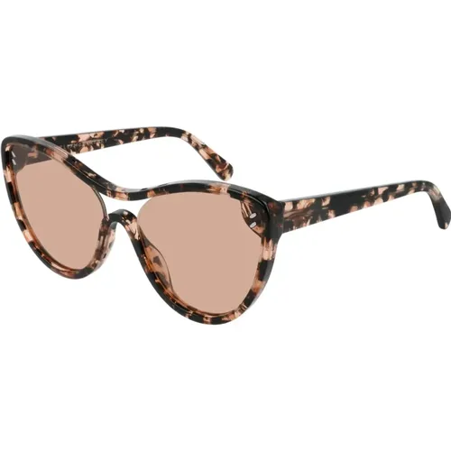 Mode Sonnenbrille in Havana/Rose,Grüne Linse Sonnenbrille Sc0154S-003 - Stella Mccartney - Modalova