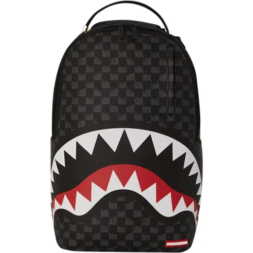 Shark Drip Check Backpack , unisex, Sizes: ONE SIZE - Sprayground - Modalova