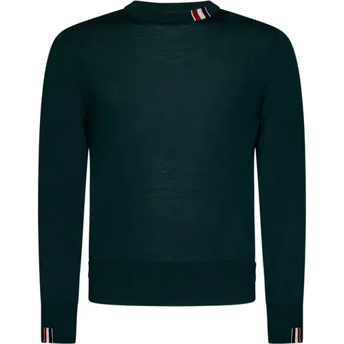 Ribbed Sweater with Signature Stripes , male, Sizes: XL, S - Thom Browne - Modalova